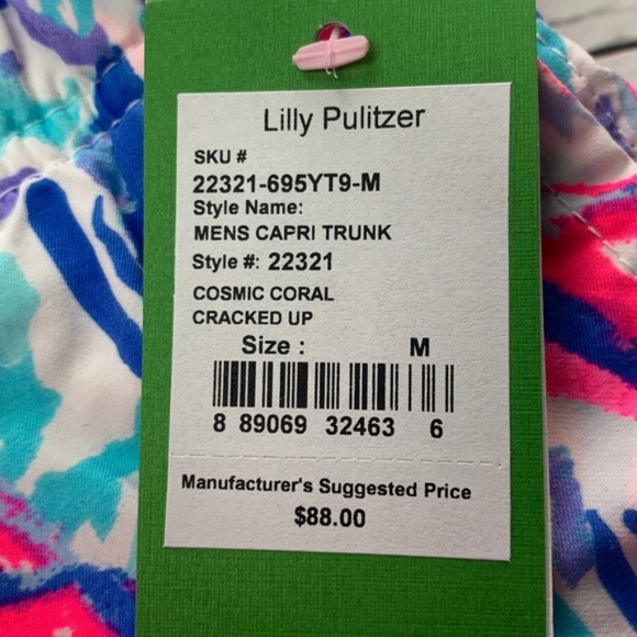 Lilly Pulitzer Mens Capri Trunk in Cosmic Coral - Picture 6 of 8